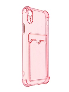 Чехол LuxCase для APPLE iPhone Xr TPU с картхолдером Transparent-Pink 63558