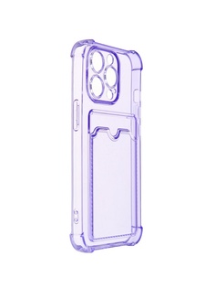 Чехол LuxCase для APPLE iPhone 13 Pro TPU с картхолдером Transparent-Lilac 63546
