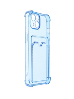 Чехол LuxCase для APPLE iPhone 13 TPU с картхолдером Transparent-Blue 63535