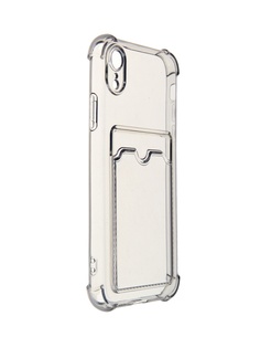 Чехол LuxCase для APPLE iPhone Xr TPU с картхолдером Transparent-Gray 63548