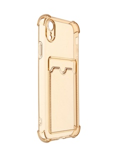 Чехол LuxCase для APPLE iPhone Xr TPU с картхолдером Transparent-Gold 63568