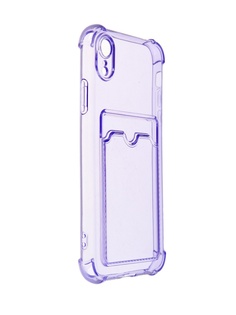 Чехол LuxCase для APPLE iPhone Xr TPU с картхолдером Transparent-Lilac 63538
