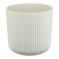 Кашпо пластик, 2.5 л, 16 см, белый ротанг, Idea, Вельвет