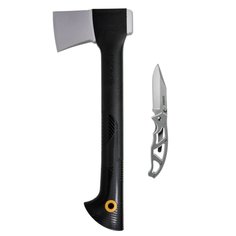 Топор Fiskars, Solid, плотницкий малый + Складной нож Paraframe, рукоятка стеклопластик, с чехлом, 1057911