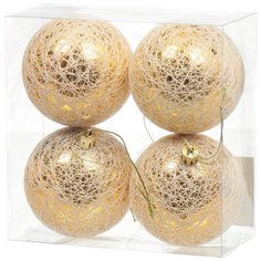 Елочный шар золотой SY18ST-296, 4 шт, 8 см