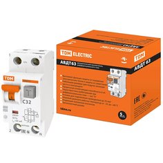 Дифференциальный автоматический выключатель TDM Electric, АВДТ 63, 32 А, С, 100 мА, SQ0202-0007