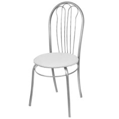 Стул 430х430х940 мм, белый на искре, винилискожа, Модуль, Тюльпан, 5024