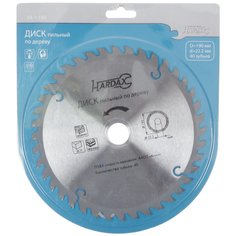 Диск пильный по дереву, Hardax, 190х22.1 мм, 40 зубьев, + кольцо 16 мм, 74-1-190