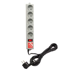 Сетевой фильтр 5 гнезд, 5 м, с заземлением, 2.2 кВт, Power Cube, 330079