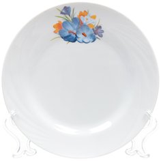 Тарелка десертная, керамика, 17.5 см, круглая, Голубка Крокус, Добрушский фарфоровый завод, 9С1184Ф34