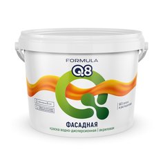 Краска воднодисперсионная, Formula Q8, фасадная, матовая, 3 кг