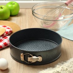 Форма для выпечки сталь, 24х24х6.8 см, антипригарное покрытие, круглая, разъемная, Daniks, Гранит, K-803-LSC