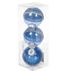 Елочный шар голубой SYQB-0120158, 3 шт, 8 см