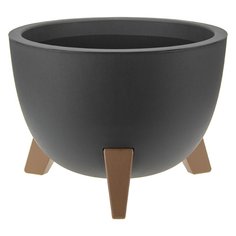 Кашпо пластик, 4.2 л, 25 см, графит, Idea, Флориан, М3186