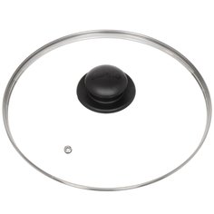 Крышка для посуды стекло, 26 см, Jarko, Гвура, металлический обод, кнопка пластик, КС*GTL26110