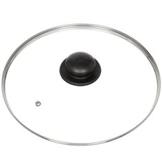 Крышка для посуды стекло, 28 см, Jarko, Гвура, металлический обод, кнопка пластик, КС*GTL28110