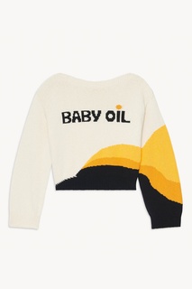 Свитер цвета экрю с принтом Sandro