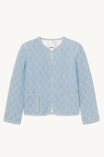 Голубой жакет с белым принтом Sandro