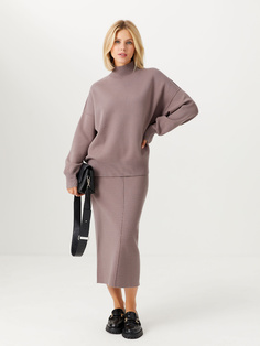 Вязаная юбка миди (коричневый, XS) Sela