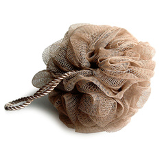 Мочалка со шнуром- ЛЮКС, цвет мокко Basicare