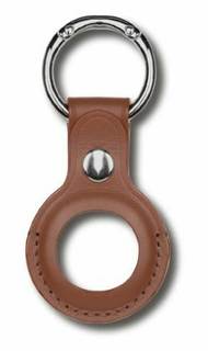 Чехол-брелок Devia Leather Key Ring для AirTag - Brown
