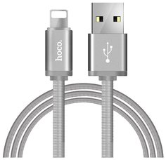 Кабель Hoco U5 Full metal USB - Lightning 1.2 м Silver (6957531037095)