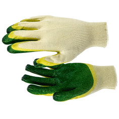 Перчатки садовые перчатки х/б с двойным латексным покрытием