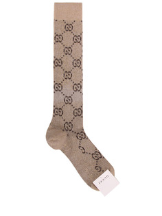 Гольфы хлопковые с принтом Gucci