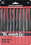 Набор надфилей Matrix 15818, 160 х 4 мм, 10 шт., обрезиненные рукоятки