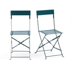 Комплект из 2 складных стульев ozevan (laredoute) синий 38x83x45 см.