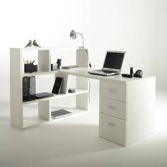 Письменный стол с книжным шкафом двухсторонним fénon (laredoute) белый 119x72x59 см.