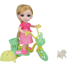 Кукла Funky Toys Малышка Лили на велосипеде с собачкой
