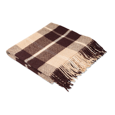 Плед Estia Дусетте бежевый с белым и коричневым 140х200 см