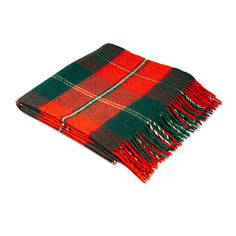 Плед Estia Томлин белый с зелёным и красным 140х200 см