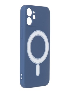 Чехол Luazon для APPLE iPhone 12 Mini MagSafe Silicone Dark Blue 6852579
