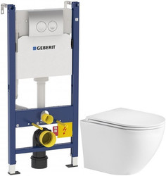 Комплект подвесной унитаз WeltWasser Merzbach 004GL-WT 10000003661 + система инсталляции Geberit 458.124.21.1