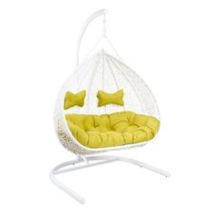 Кресло подвесное для двоих gemini white (ecodesign) белый 130x126x88 см.