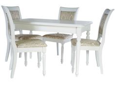 Обеденная группа стол и 4 стула (аврора) белый Avrora