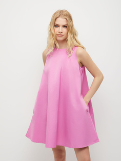 Короткое платье-трапеция (розовый, L) Sela