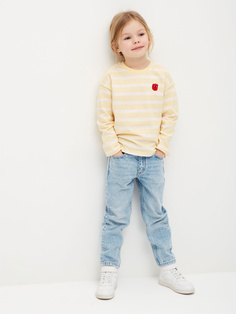 Джинсы Mom fit для девочек (синий, 116) Sela