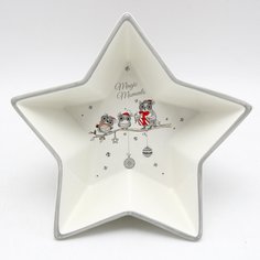Блюдо доломит, сервировочное, звезда, белое, Daniks, Magic moments