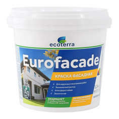 Краски и эмали фасадные краска латексная фасадная ECOTERRA Eurofacade 1,3кг белая, арт.ЭК000135299