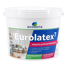 Краски для стен и потолков краска акриловая ECOTERRA Eurolatex 7 для стен и потолков 14кг белая, арт.ЭК000135290
