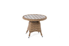 Стол кофейный равенна из искусственного ротанга (outdoor) бежевый 60x60x48 см.