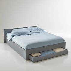 Кровать двухместная crawley (laredoute) серый 176x57x204 см.