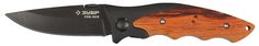 Нож Зубр Премиум Стрелец 47711 складной универсальный, металлическая рукоятка с деревянными вставками, 185мм/лезвие 80мм