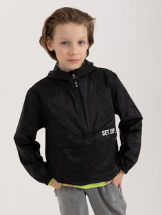 Куртка-анорак для мальчиков (черный, 140/ 10-11 YEARS) Sela