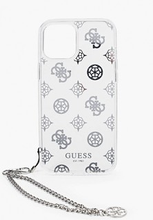 Чехол для iPhone Guess 12 Pro Max (6.7), PC/TPU Peony Tranp +Silver hand chain