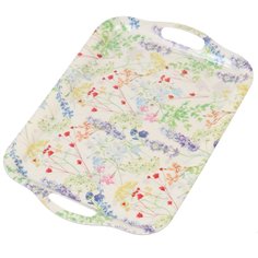 Поднос бамбук, 42х29 см, прямоугольный, Вальс цветов, Y4-5477