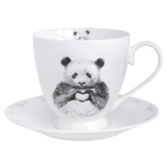 Чашки чашка с блюдцем QUINSBERRY Panda 440мл фарфор